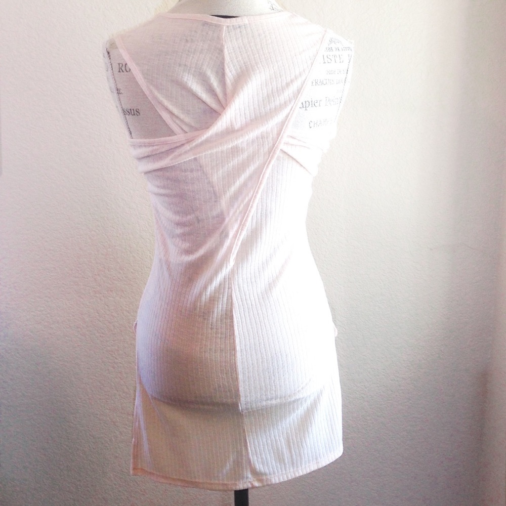 NWOT "Crossroads" baby pink hi-lo tank top